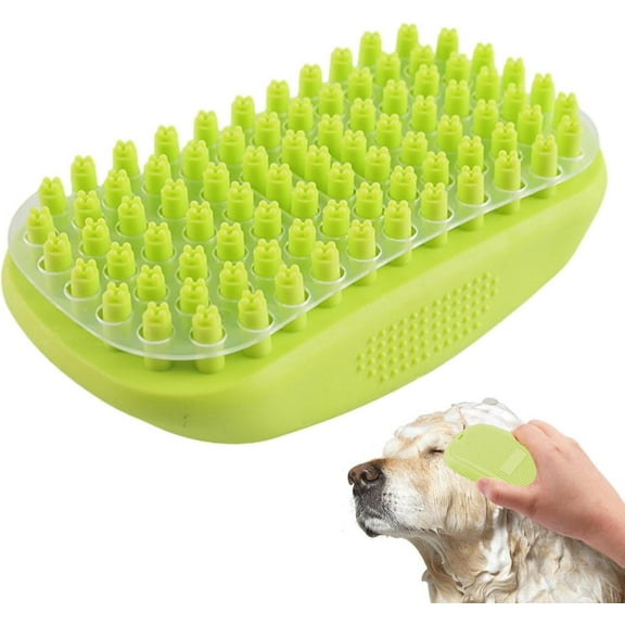 Dog Bath Brush, Shedding Grooming Tool, Pet Hair Remover, Rubber Massage Comb, Shampoo Brush For Cats And Dogs, Soothing Scrubber Short Hair Coats, Detangling Aid