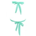 thumbnail image 7 of vigerkar Halter Bikini Top for Women Ruched Swim Top Triangle Bikini Bathing Suits Swimwear NO Bottom Mint Green, S, 7 of 7