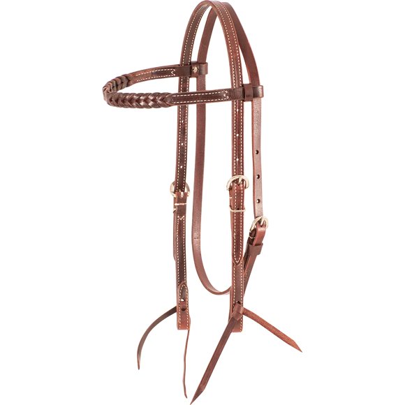 Martin Saddlery Browband Latigo Headstall with Blood Knots Latigo N/A