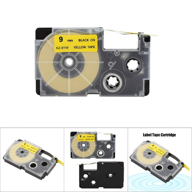 9mm Tape Cartridge for Casio Label Maker Printer KL 60 120 170 780 820 CW L300 Black on Yellow