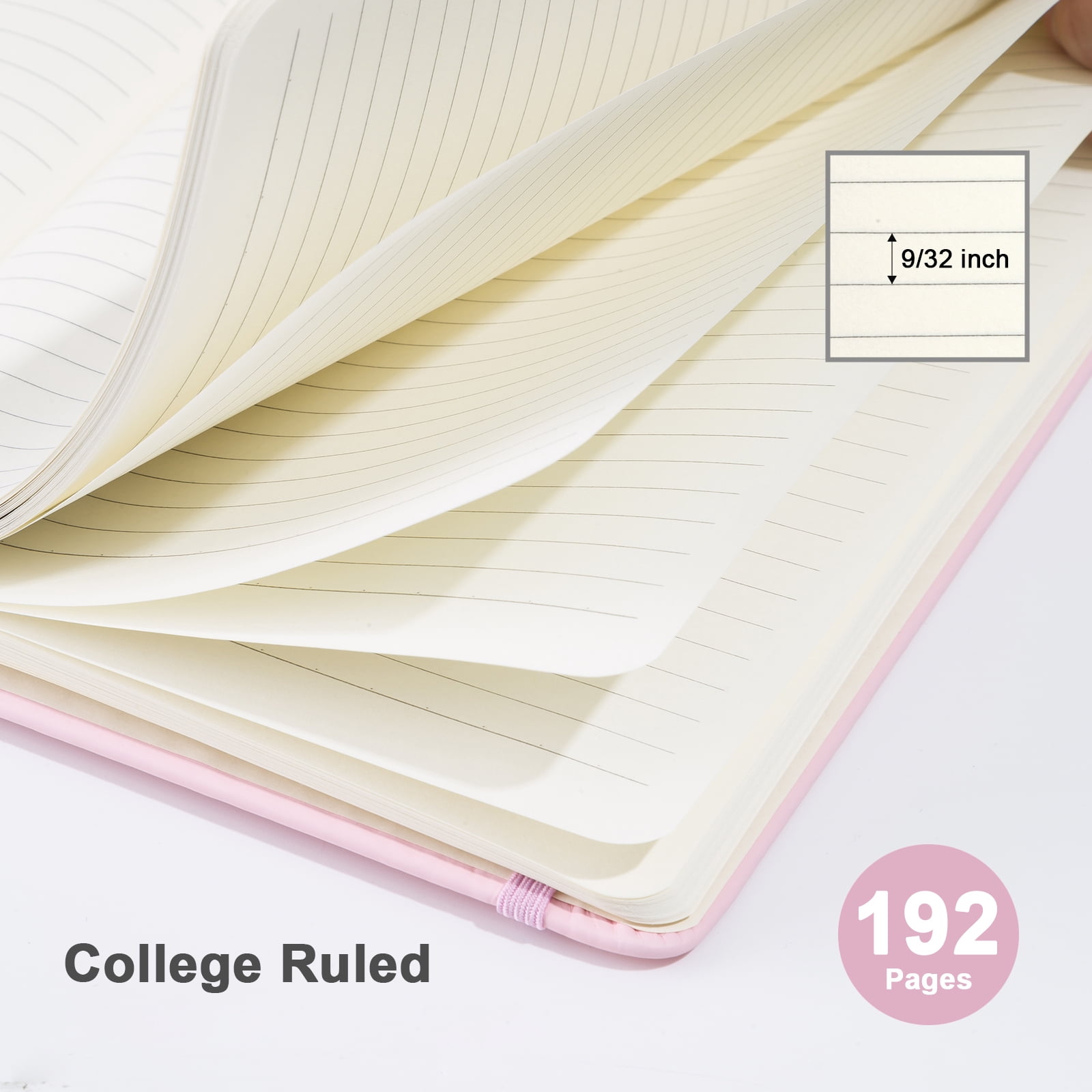 Vivin 8 Pack Lined Journal Notebooks for Writing, 192 Pages, 5.5 x 8.3 inch, Hardcover, Pink