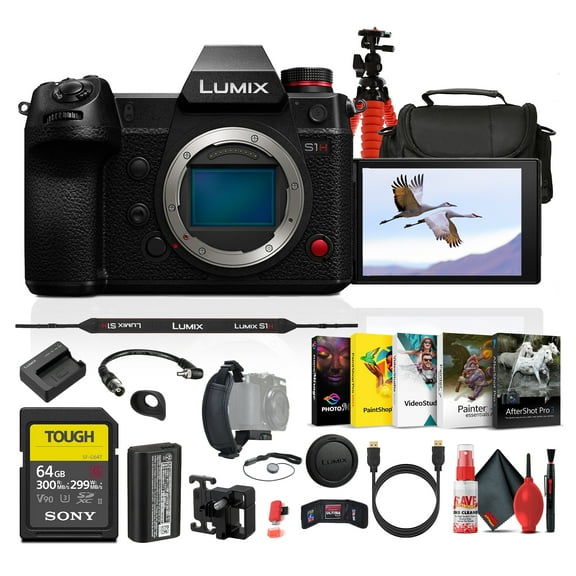 Panasonic Lumix S1H Full Frame Digital Mirrorless Video Camera   64GB Memory Card   More