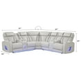 thumbnail image 2 of Fortuner Modern recliner sectional made with wood & Faux Leather in Beige, 2 of 7
