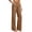 Coffee, variant on Women Ribbed Knit High Waist Wide Leg Pants, Elastic Waist Full‑Length Loose Casual Trousers, Soft Textured Solid Color Bottoms With Patch Pockets, Relaxed Fit Loungewear