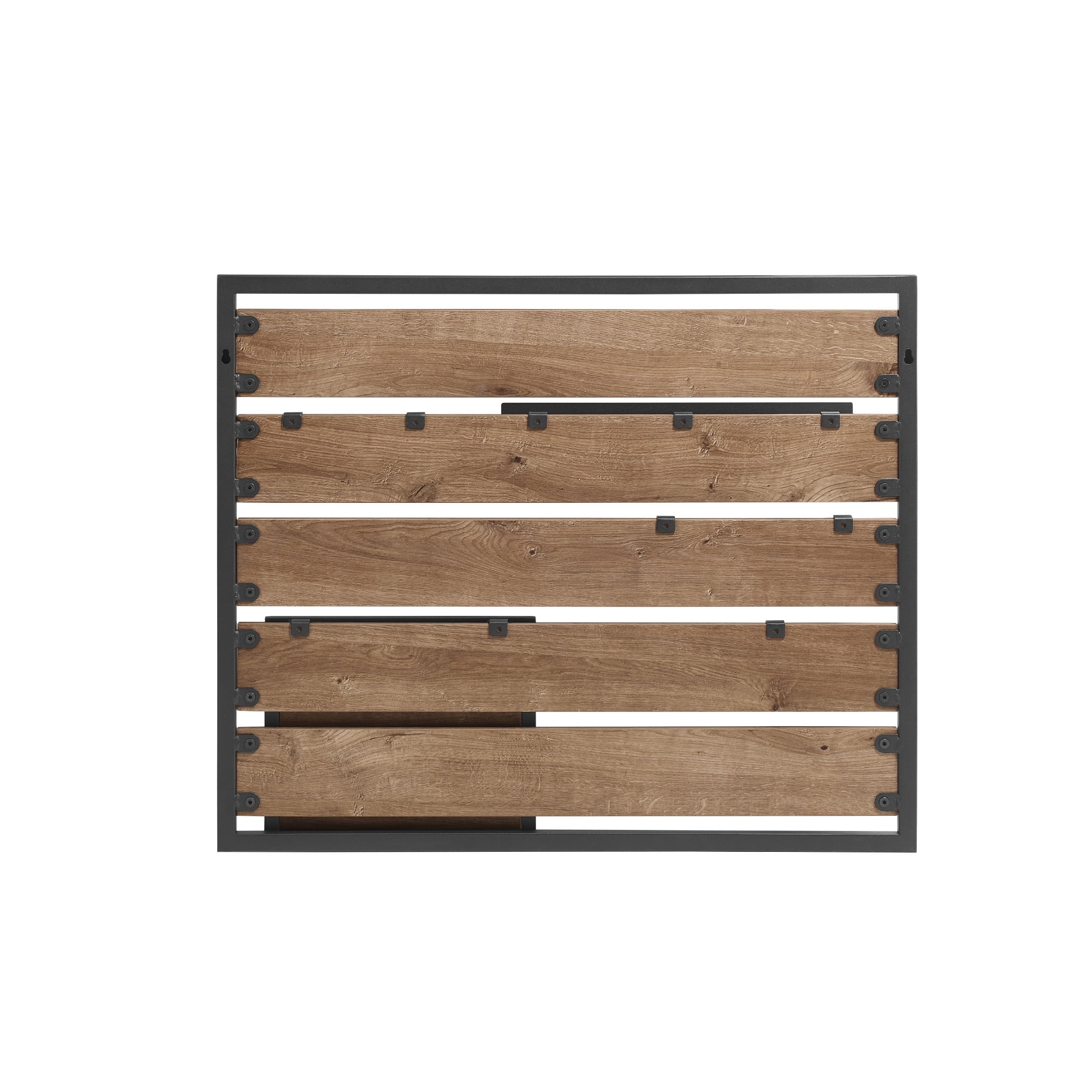 Walker Edison 25” Urban Industrial Slatted Wall Organizer, Knotty Driftwood