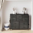thumbnail image 6 of Litake Dresser for Bedroom with 10 Drawer, Dressers & Chests of Drawers for Hallway, Entryway, Storage Organizer Unit with Fabric, Sturdy Metal Frame, Wood Tabletop, Easy Pull Handle (Charcoal Black), 6 of 9