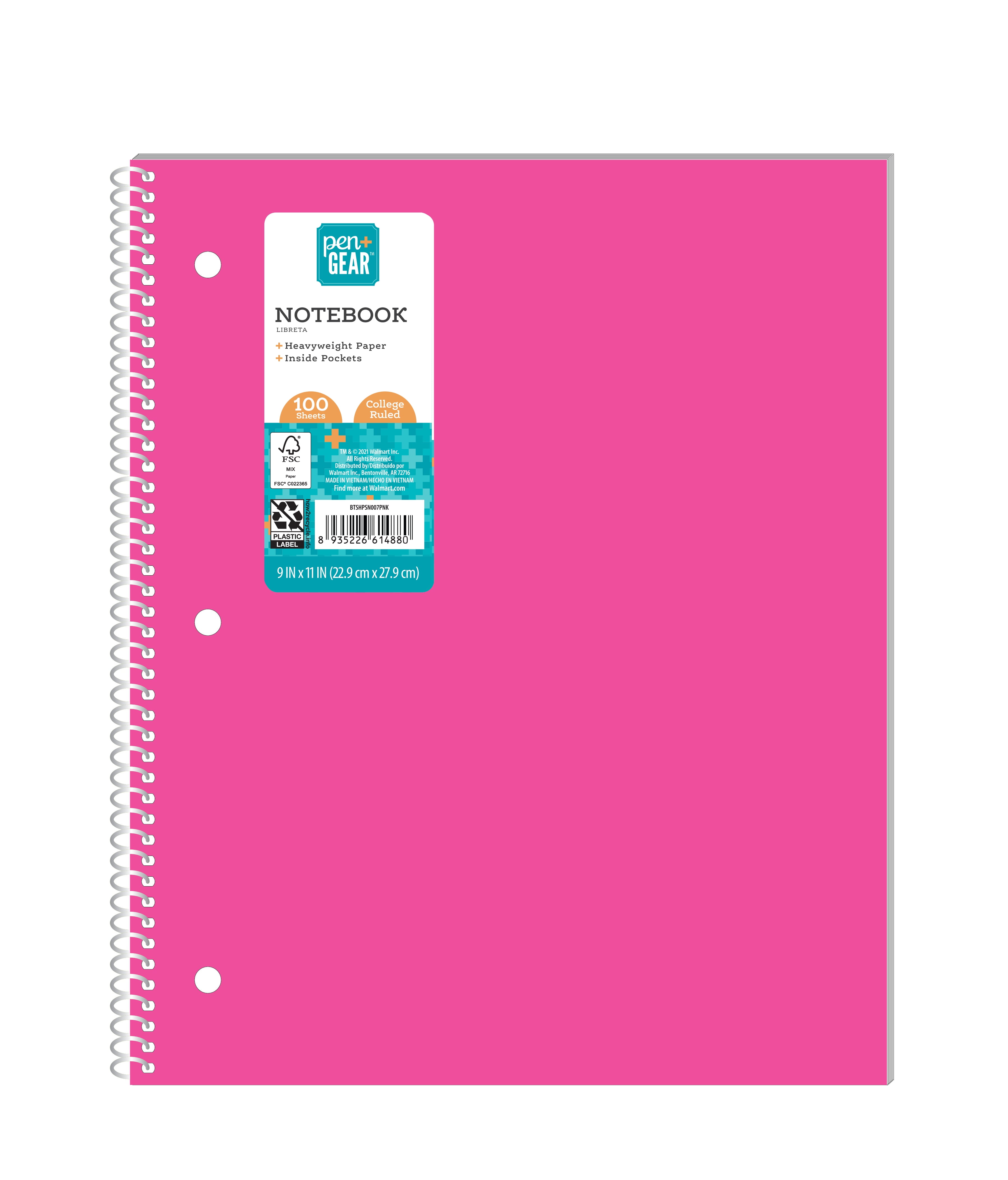Pen+Gear Poly 1Subject Notebook, College Ruled, 100 Heavyweight Sheets