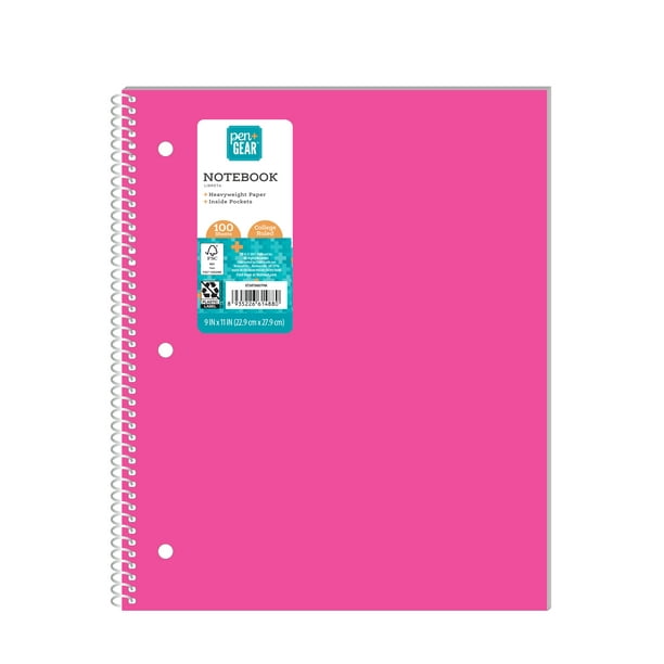 Pen+Gear Poly 1Subject Notebook, College Ruled, 100 Heavyweight Sheets