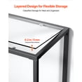 thumbnail image 4 of VEVOR 2-Tier Glass Console Table, Modern Rectangle Sofa Side Table with Tempered Glass Top and Iron Legs, Golden Consloe Desk with Anti-Tip Device for Living Room, Hallway, Entryway, Foyer, Black, 4 of 9
