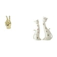 thumbnail image 1 of Escultura de pareja de gatos con gestos de dedos de mano, estatua de animal, escultura de dedos de escritorio, decoración creativa para el hogar, sala, 1 of 8