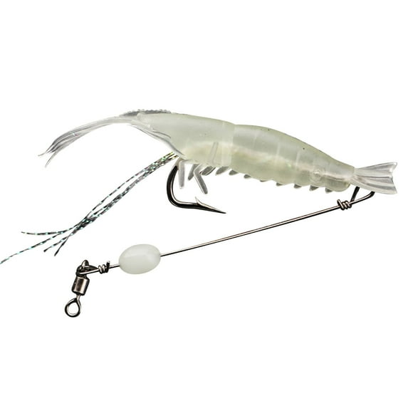 Señuelo Blando de Camarones Que Brilla En La Oscuridad con Anzuelo: Natación Realista, Cebo Biónico para Pesca Nocturna de Bagres, Bacalaos, Pargos y Truchas.