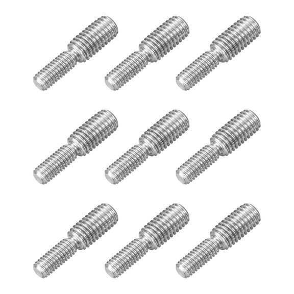 Uxcell 9Pack M6x15mm to M8x15mm Double End Threaded Stud 304 Stainless Steel Rods