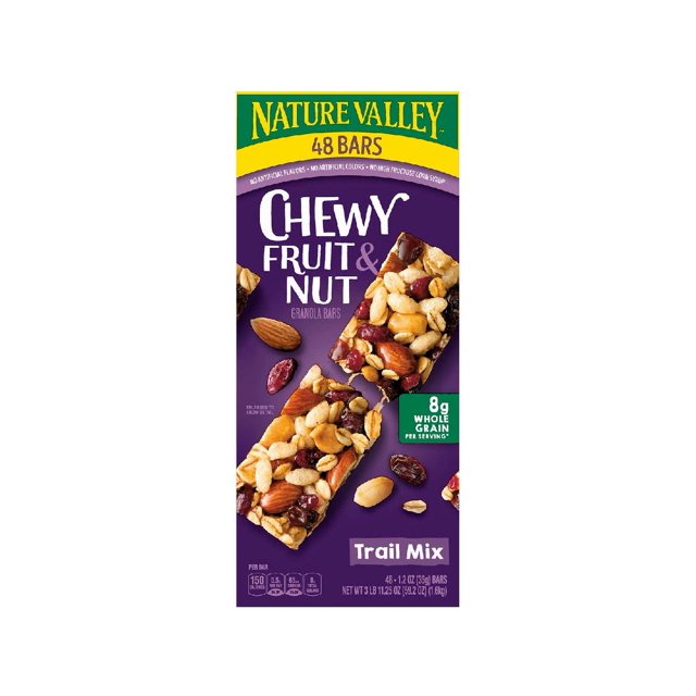 Nature Valley Fruit & Nut Chewy Granola Bars, Trail Mix, 1.2 oz, 48 ct