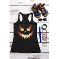 thumbnail image 5 of Old Glory Juniors Halloween Evil Jack-O-Lantern Pumpkin Sleeveless Graphic Tank Top, 5 of 6