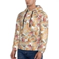 thumbnail image 3 of Pofeuu Seashells Print Mens Casual Hooded Collar Drawstring Hoodies Pullover Sweatshirts Casual Long Sleeve Shirts-X-Large, 3 of 7