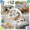 thumbnail image 4 of Pioneer Flower Floral Print Pattern Square Tablecloth,Waterproof Square Table Cover,Wipeable Spillproof Washable Table Cover for Home Kitchen Party Decor 60"x60"(152x152cm), 4 of 6