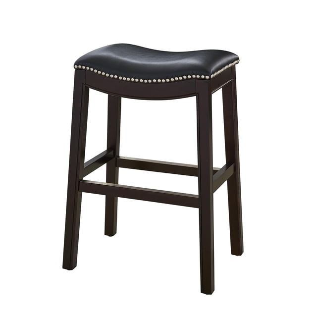 Banqueta de Barra New Ridge Home Goods Julian con Asiento de Montura de Madera
