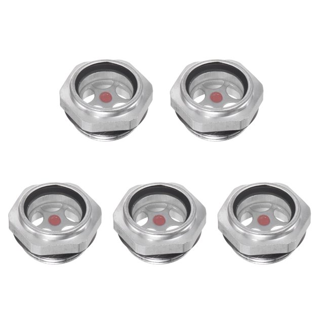 Unique Bargains M27x1.5mm Male Threaded Aluminum Air Compressor Oil Level Gauge Sight Glass 5Packs