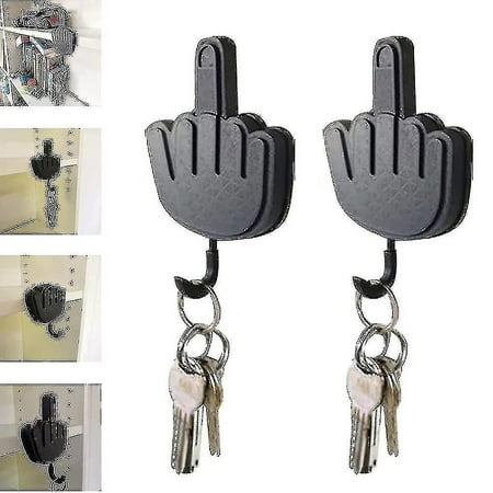 

2pcs Middle Finger Key Hanger Self Adhesive Key Hook Funny Middle Finger Wall Key Hanger For Wall Decoration Hy