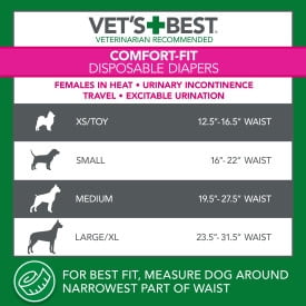 Vet's Best Comfort Fit Disposable Female Dog Diapers - Small, 12 Ct.