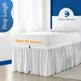 thumbnail image 5 of 46 Inch Drop Twin XL Dorm Bed Skirt White Ruffled Pattern Microfiber Made, 5 of 7