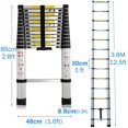 thumbnail image 2 of 12.5FT Telescoping Ladder Aluminum Telescopic Extension Multi Purpose Steps Non-Slip 330 lbs Capacity for Indoor Outdoor Work, 2 of 9