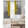 thumbnail image 2 of Yellow Cement Gray Blackout Curtains for Bedroom/Living Room, Thermal Insulated Kitchen Curtains, Modern Abstract Art Yellow Grommet Darkening Window Treatment Drapes 42"x84"x2, 2 of 8