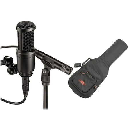 Audio Technica AT2041SP AT2020 + AT2021 Studio Condenser Microphones+Guitar Bag