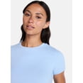 thumbnail image 5 of Time and Tru Women's Slim Fit Crewneck Tee with Short Sleeves, Sizes XS-XXXL, 5 of 6