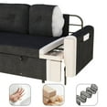 thumbnail image 4 of 66.2" Queen Pull Out Sofa Bed, Hydraulic System Convertible Sleeper Sofa with Storage and 2 Soft Pillows, Tufted Button Upholstered Couch,Multi-Functional Velvet Loveseat Bed,Black, 4 of 9