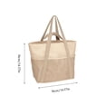 thumbnail image 3 of Bolsa de playa de gran capacidad con múltiples compartimentos, bolso tote de poliéster con bloques de color, correa para el hombro y asas para viajes, playa y uso al aire libre., 3 of 7
