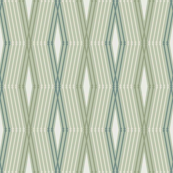 Nicole Miller Hard Edge Ogee Sage Peel & Stick Wallpaper