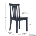 thumbnail image 6 of Lexington 5-Piece Wood Dining Set, Round Table and 4 Slat Back Chairs, Dark Denim, 6 of 6