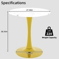 thumbnail image 2 of Dining Tables Marble-Top Round Side Table with Tapered Pedestal Base, Ideal for Living Room, Modern Minimalist Design,Modern Dining Tables, 2 of 8