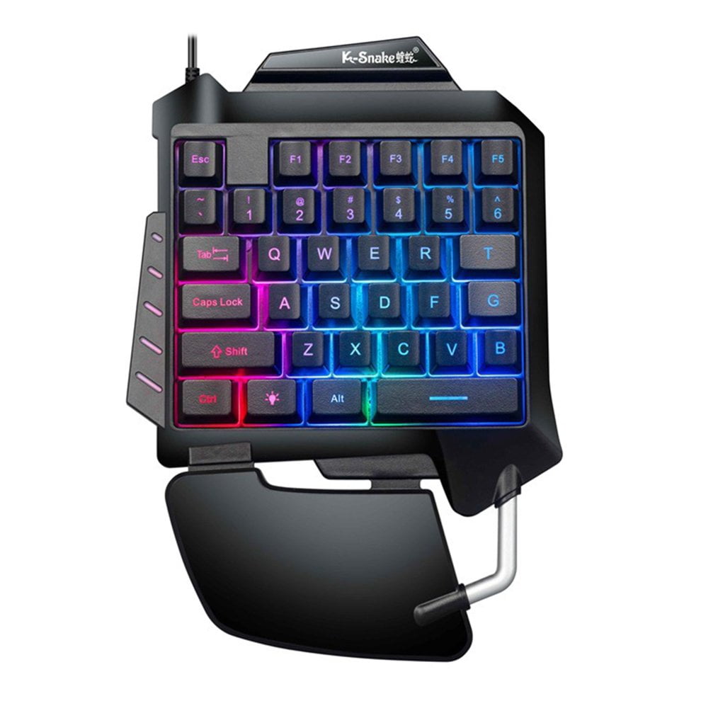 One Hand Mechanical Keyboard Rgb Backlit Gaming Keyboard Game Controller Walmart Com