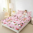 thumbnail image 4 of Manfei Kawaii Santa Claus Twin Sheet Sets,Cute Christmas Reindeer Twin Fitted Sheet,Merry Xmas Flat Sheet For Teens,Breathable Home Decor,3 Pieces, 4 of 7