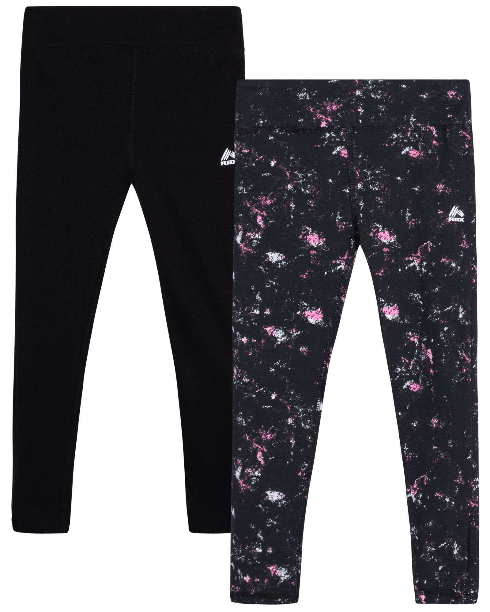 RBX Girls' Active Leggings 2 Pack Performance Stretch Cotton Gym
