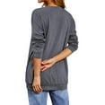 thumbnail image 3 of TWZH Women Long Sleeve Help Is A Prayer Away Print Pocket Sweatshirt Tops, 3 of 6