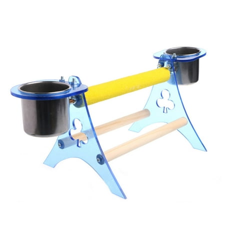 Play Perch - Parrot Perch Stand Platform Play Fun Toys Pet Wooden Cup For Bird Cage