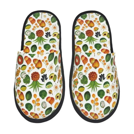 

Pofeuu Lemon Fruits Vegetables Print EVA Fuzzy House super light Slippers Slippers Scuff Outdoor Indoor Warm Cozy Plush Bedroom Shoes Soft Flat Comfy Anti-Slip-Large