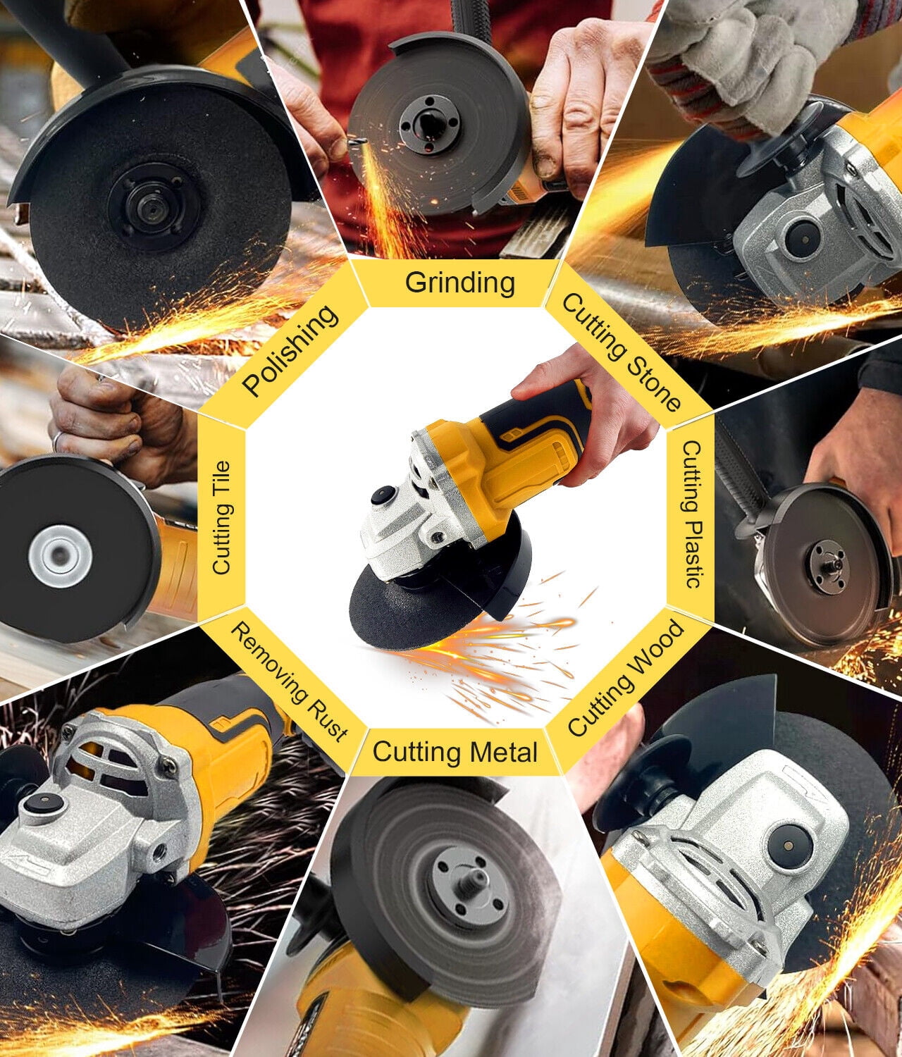 Cordless Angle Grinder for 20V Max Battery Metal Grinder Disc Cutting XR
