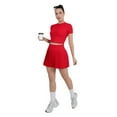 thumbnail image 6 of YITTY Active Women's Pleated Tennis Skirt with Built-in Short, Athleisure, 4-Way-Stretch, Heated Red, 2X, 6 of 7