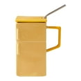 thumbnail image 2 of Funny Fridge Shape Ceramic Coffee Mug with Lid & Straw - Retro Vintage Design for Home, Office & Bedroom - Spill-Proof & Dust-Proof - High Quality Durable Ceramic, 2 of 6