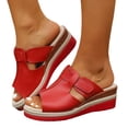 thumbnail image 4 of DAFEI Sandales pour Femmes Grande Taille Sandales et Pantoufles à la Mode Couleurs Vives Talons Compensés Rétro Bout Rond Semelle Épaisse Sandales à Bout Ouvert, 4 of 6