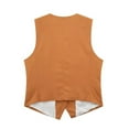thumbnail image 3 of Womens Linen Blazer Vest Dressy Casual Crop Suit Vest Sleeveless Trendy Waistcoat Tops Business Work Office Clothes Orange, XS, 3 of 7