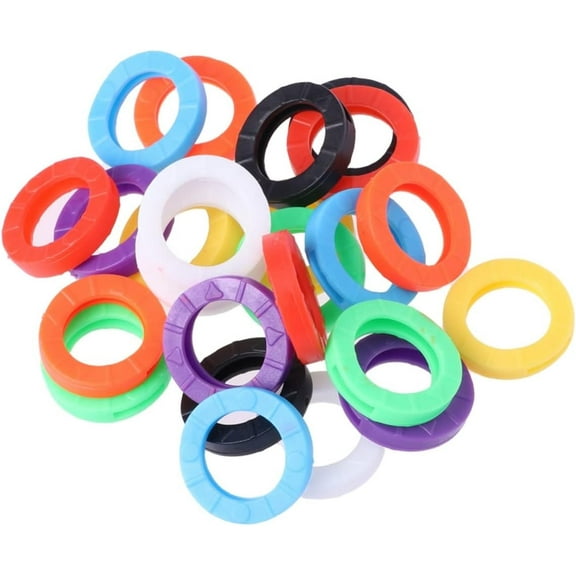 48pcs Colored Labels Plastic Tags Car Key House Key Label Tags Key Identifier Labels Silicone Key Cap Key Covers Key Identifiers Key Sleeve Key Chain Keycap Elasticity Rubber Key