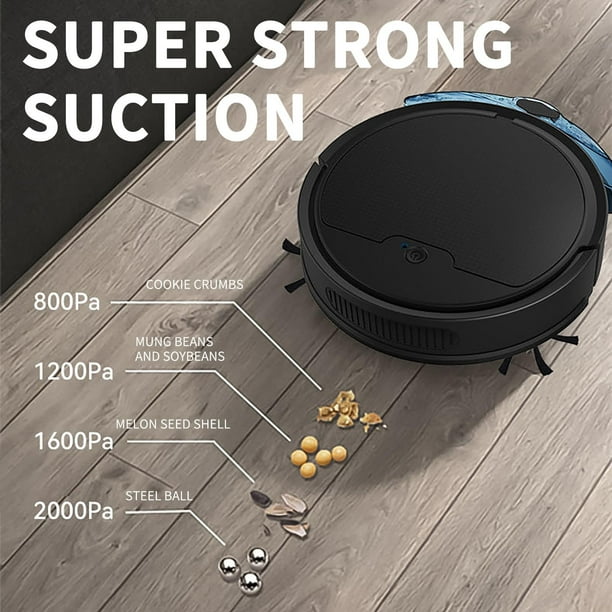 Robot aspirador inteligente para limpieza doméstica, con depósito de agua automático, barre y arrastra.