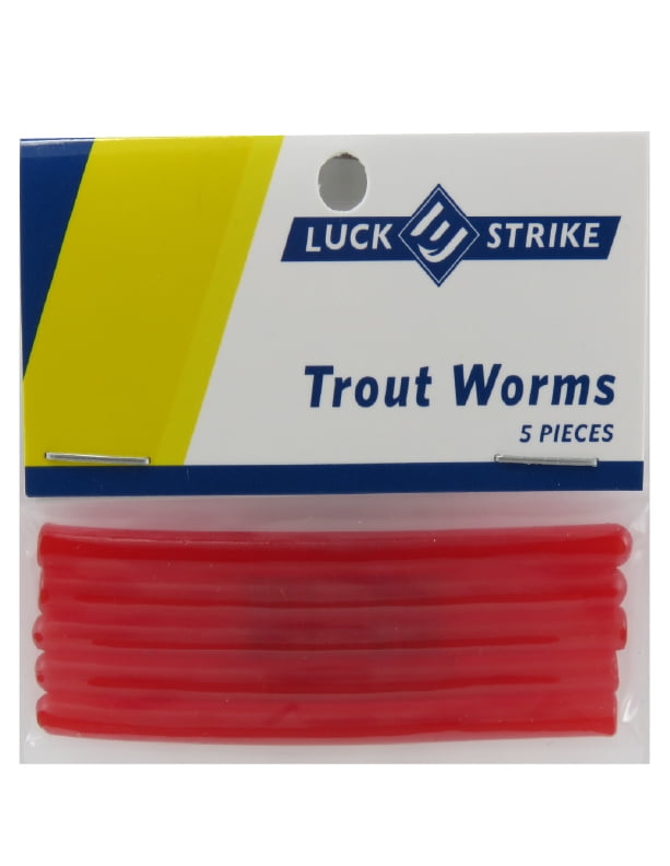 Bass Scented Worms Color #4 Red/Yellow Lucky Lady 3" Trout,Crappie Panfish