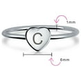 thumbnail image 3 of Bling Jewelry Womens Simple ABC Heart Shape Monogram Initial Silver Ring Sterling A-Z Signet, 3 of 3