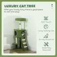 thumbnail image 3 of Green Multi-Level Cat Tree Tower with Condo, Scratching Posts & Ball - 47" Tall Indoor Cat Furniture for Living Room & Bedroom, 3 of 7